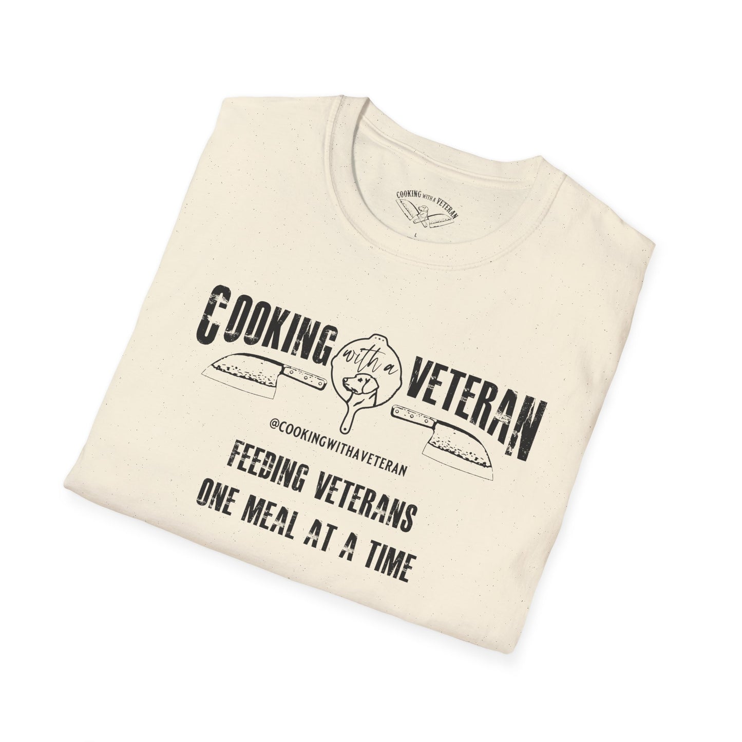 Cooking with a Veteran Black Logo Unisex Softstyle T-Shirt