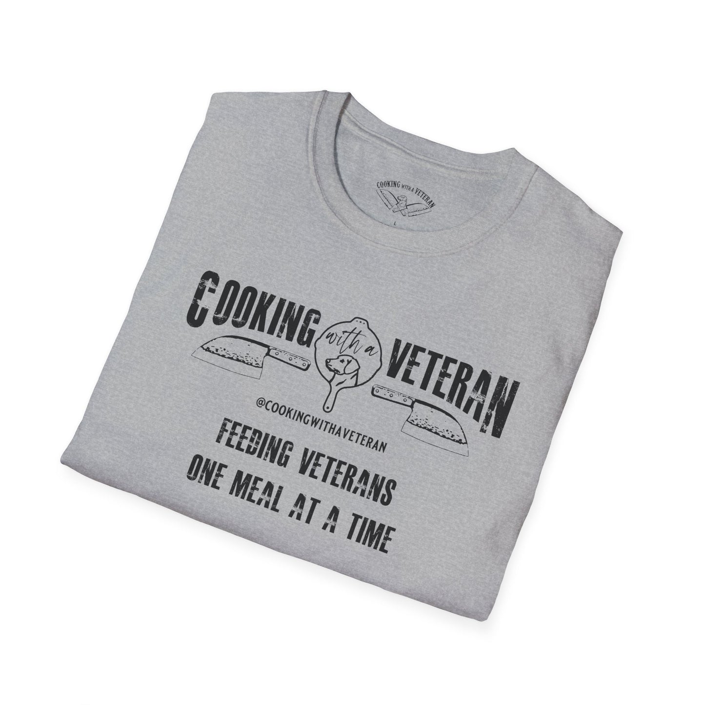 Cooking with a Veteran Black Logo Unisex Softstyle T-Shirt
