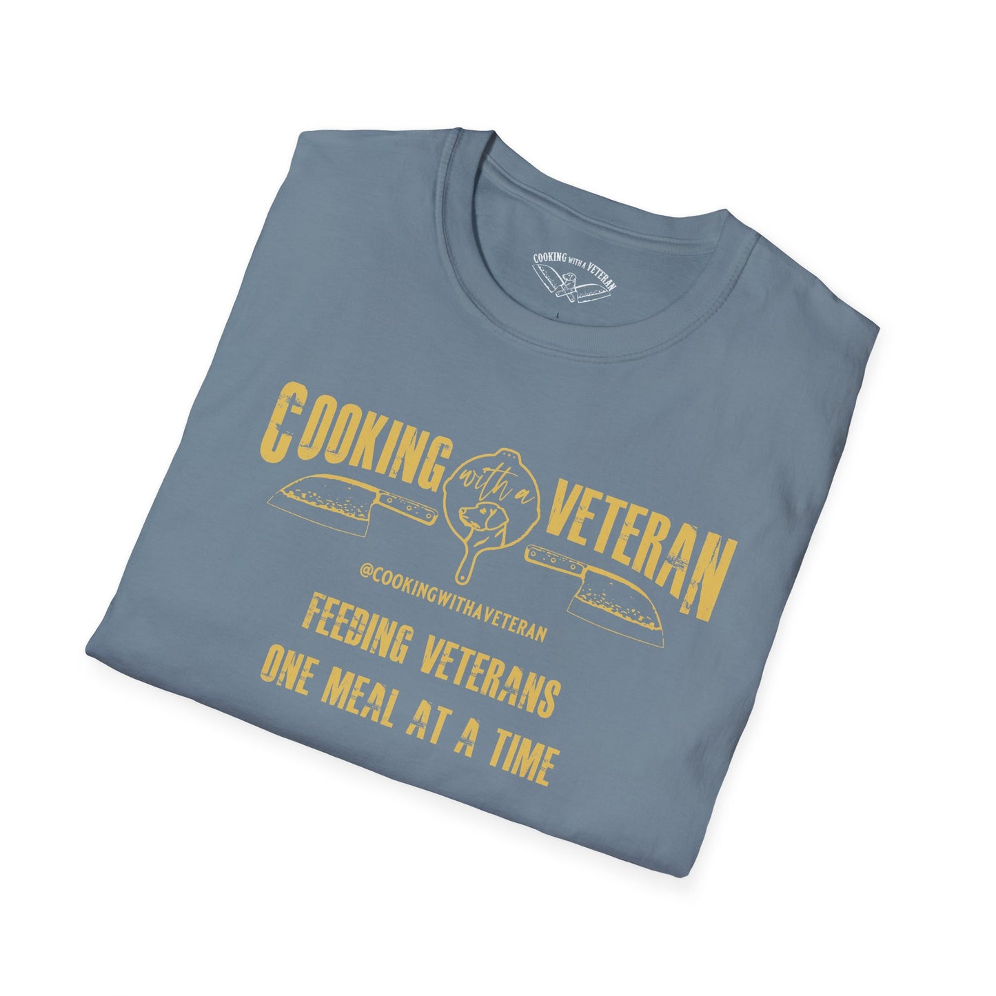 Cooking with a Veteran Gold Logo Unisex Softstyle T-Shirt