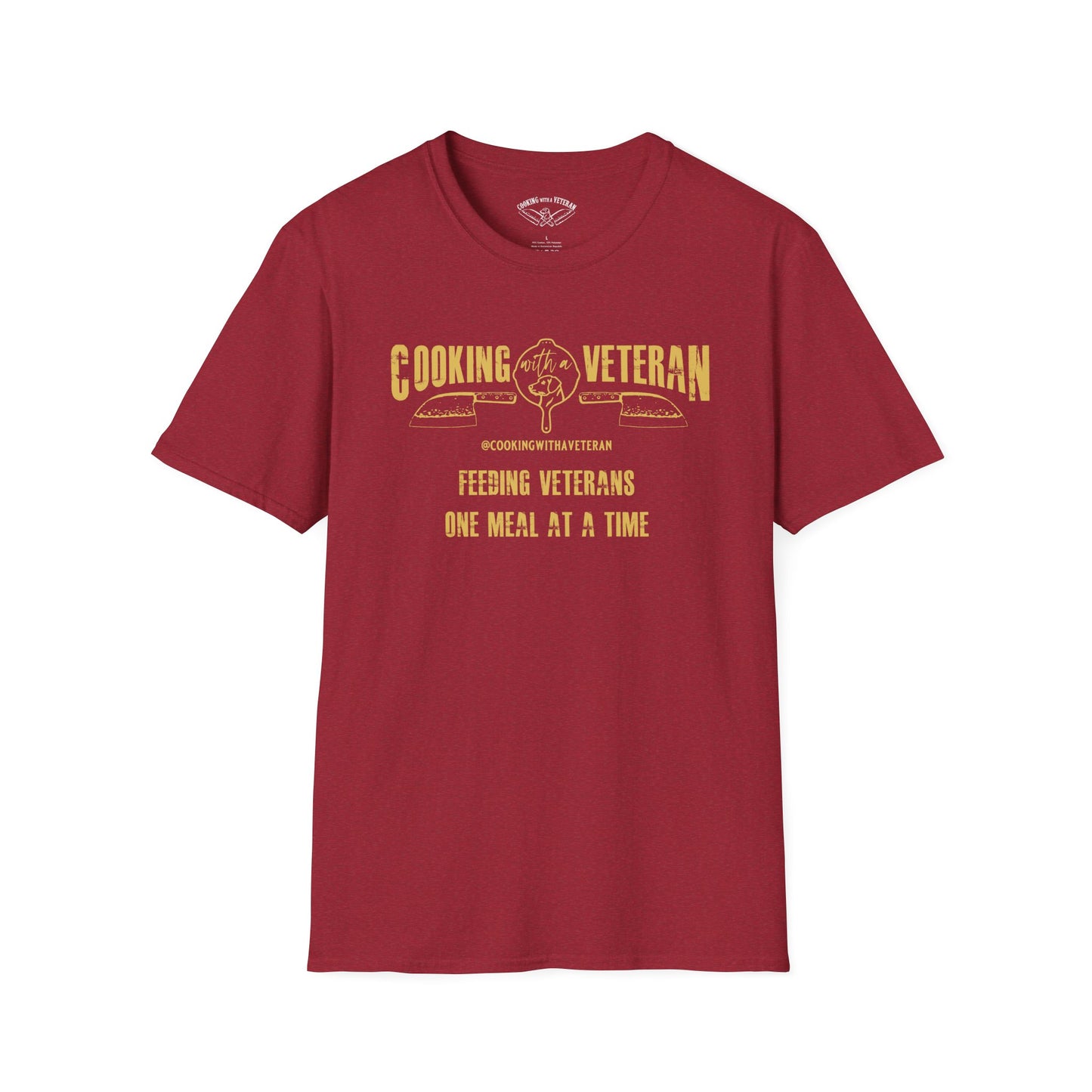 Cooking with a Veteran Gold Logo Unisex Softstyle T-Shirt