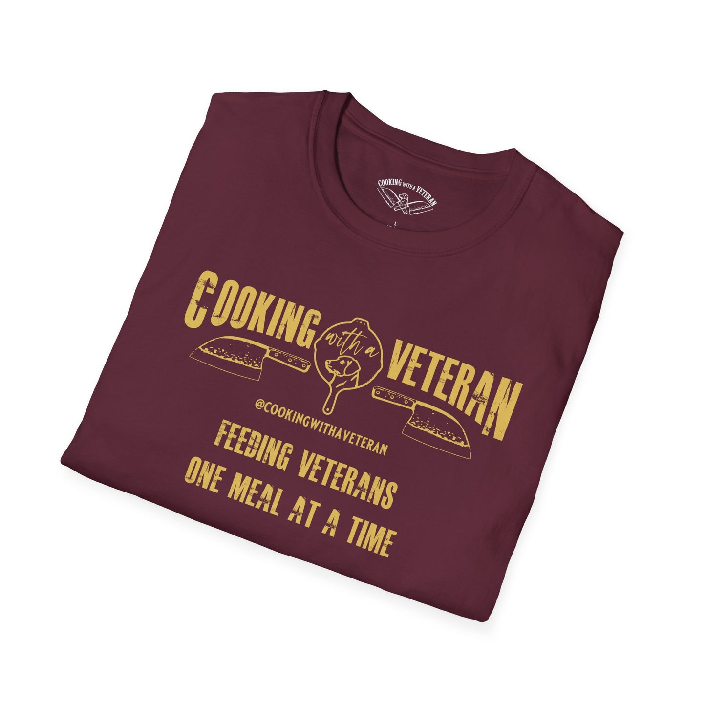 Cooking with a Veteran Gold Logo Unisex Softstyle T-Shirt