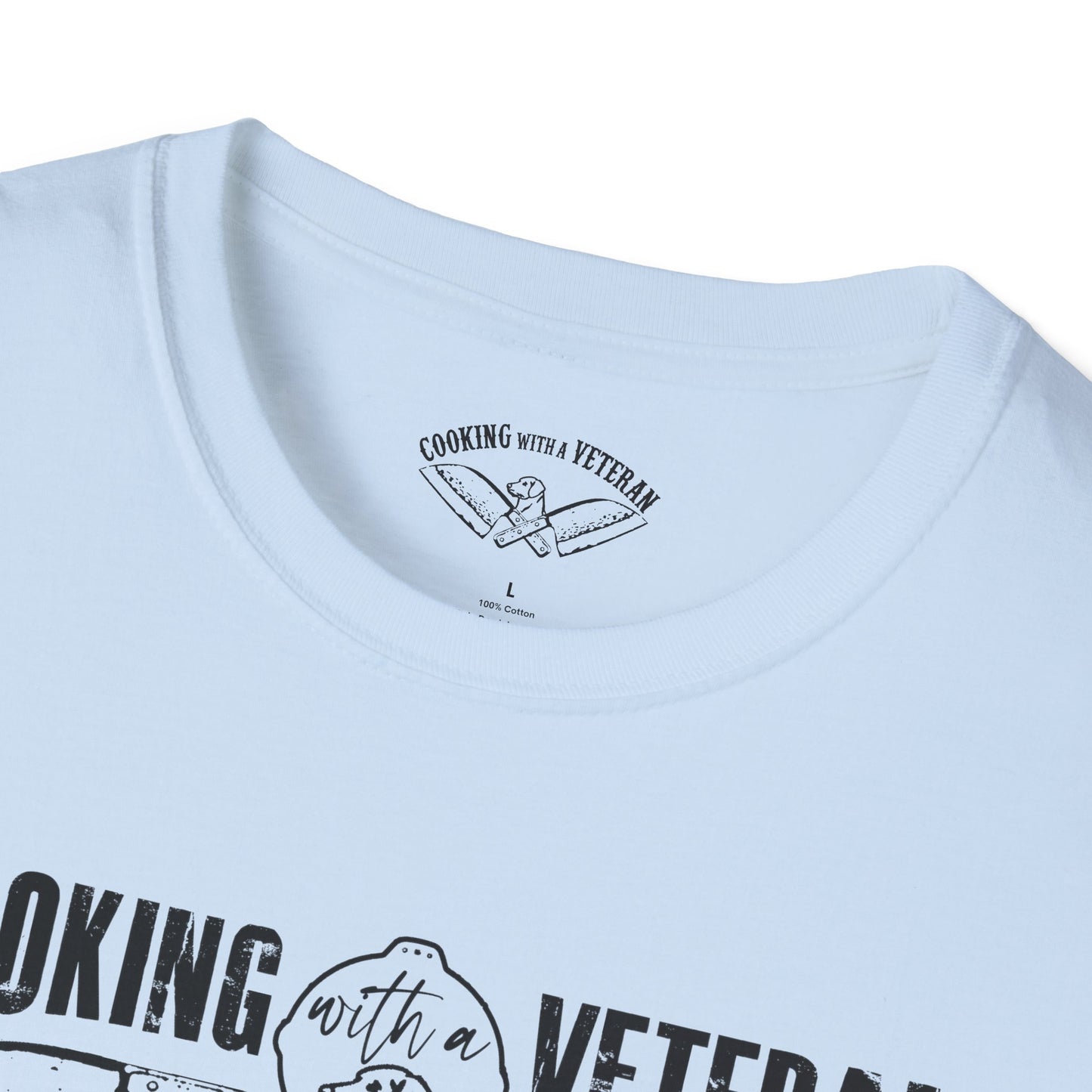 Cooking with a Veteran Black Logo Unisex Softstyle T-Shirt