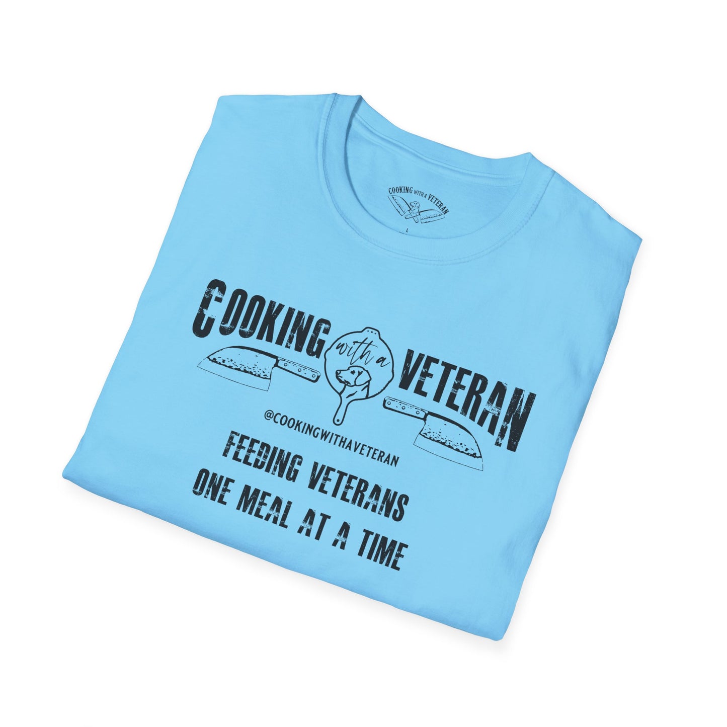 Cooking with a Veteran Black Logo Unisex Softstyle T-Shirt