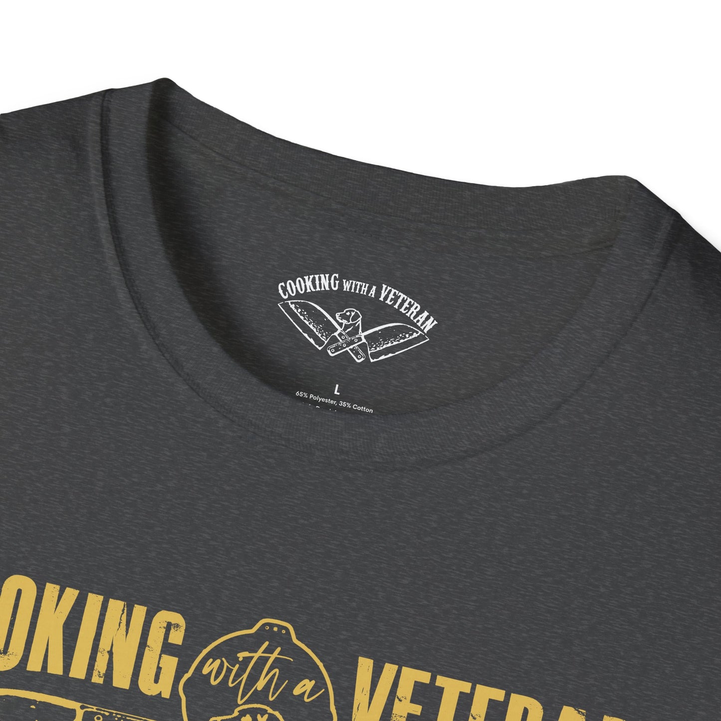 Cooking with a Veteran Gold Logo Unisex Softstyle T-Shirt