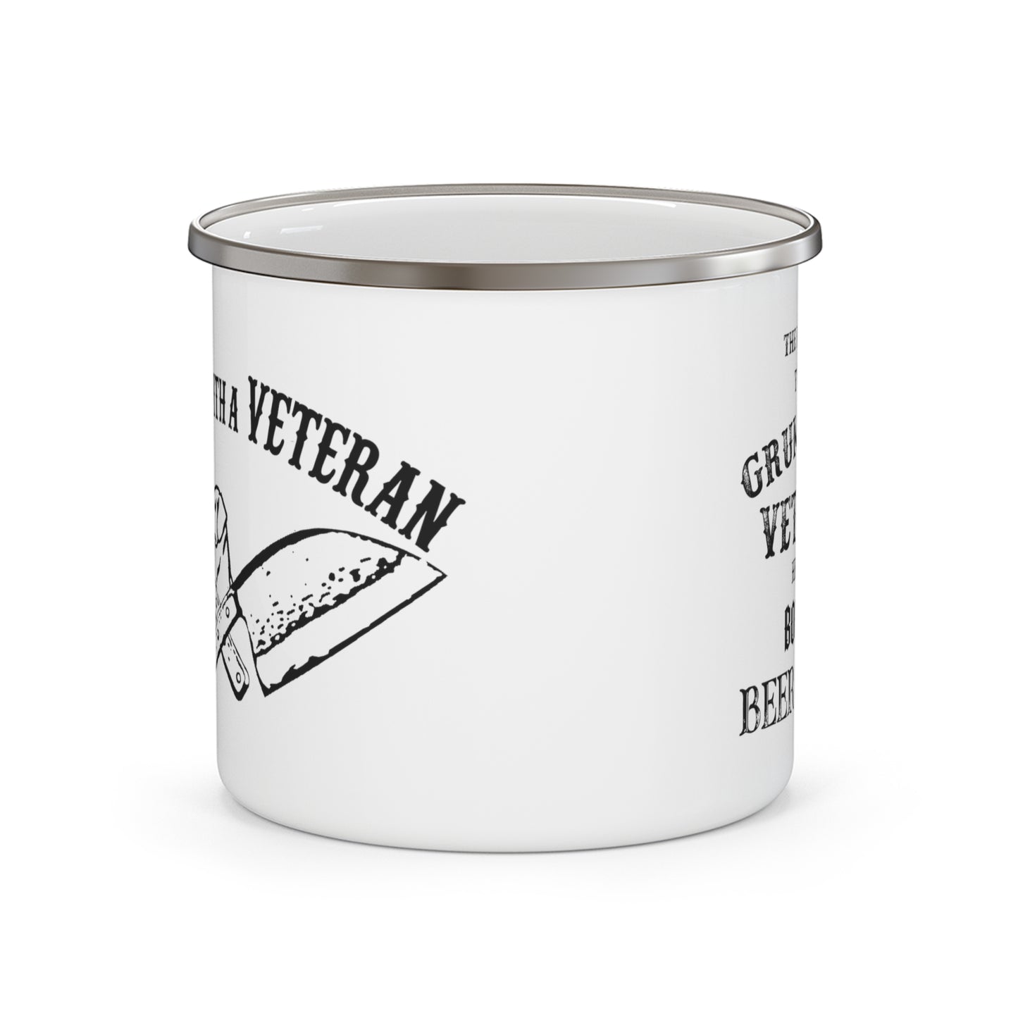 Grumpy Old Veteran Enamel Camping Mug