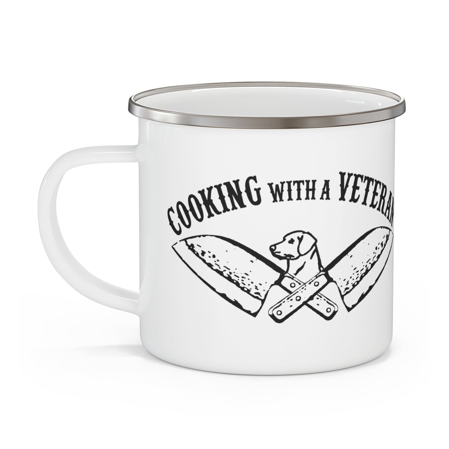 Grumpy Old Veteran Enamel Camping Mug