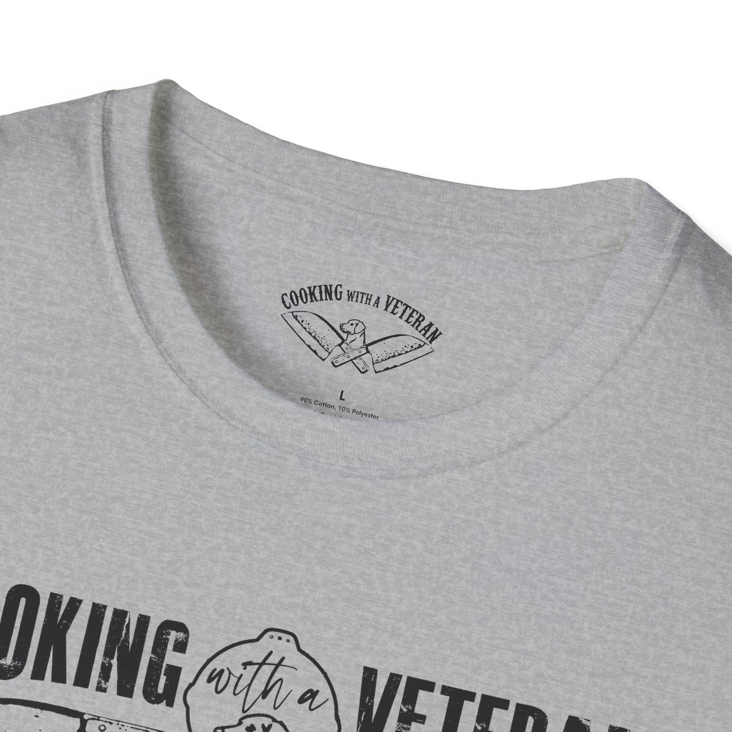 Cooking with a Veteran Black Logo Unisex Softstyle T-Shirt