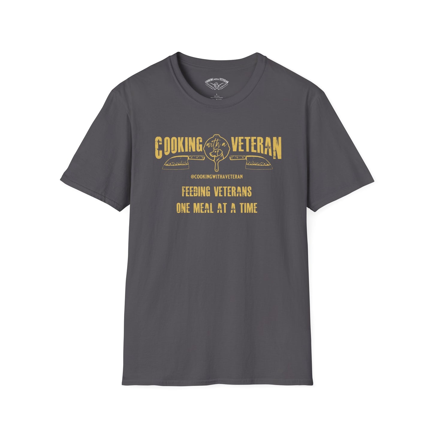 Cooking with a Veteran Gold Logo Unisex Softstyle T-Shirt