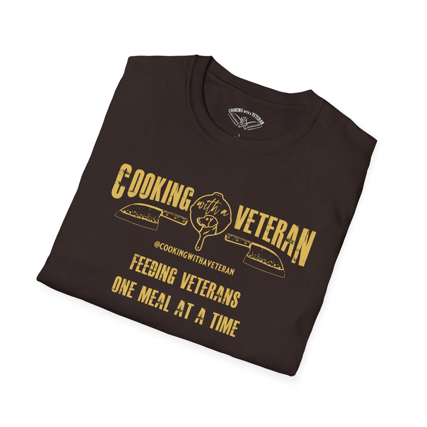 Cooking with a Veteran Gold Logo Unisex Softstyle T-Shirt