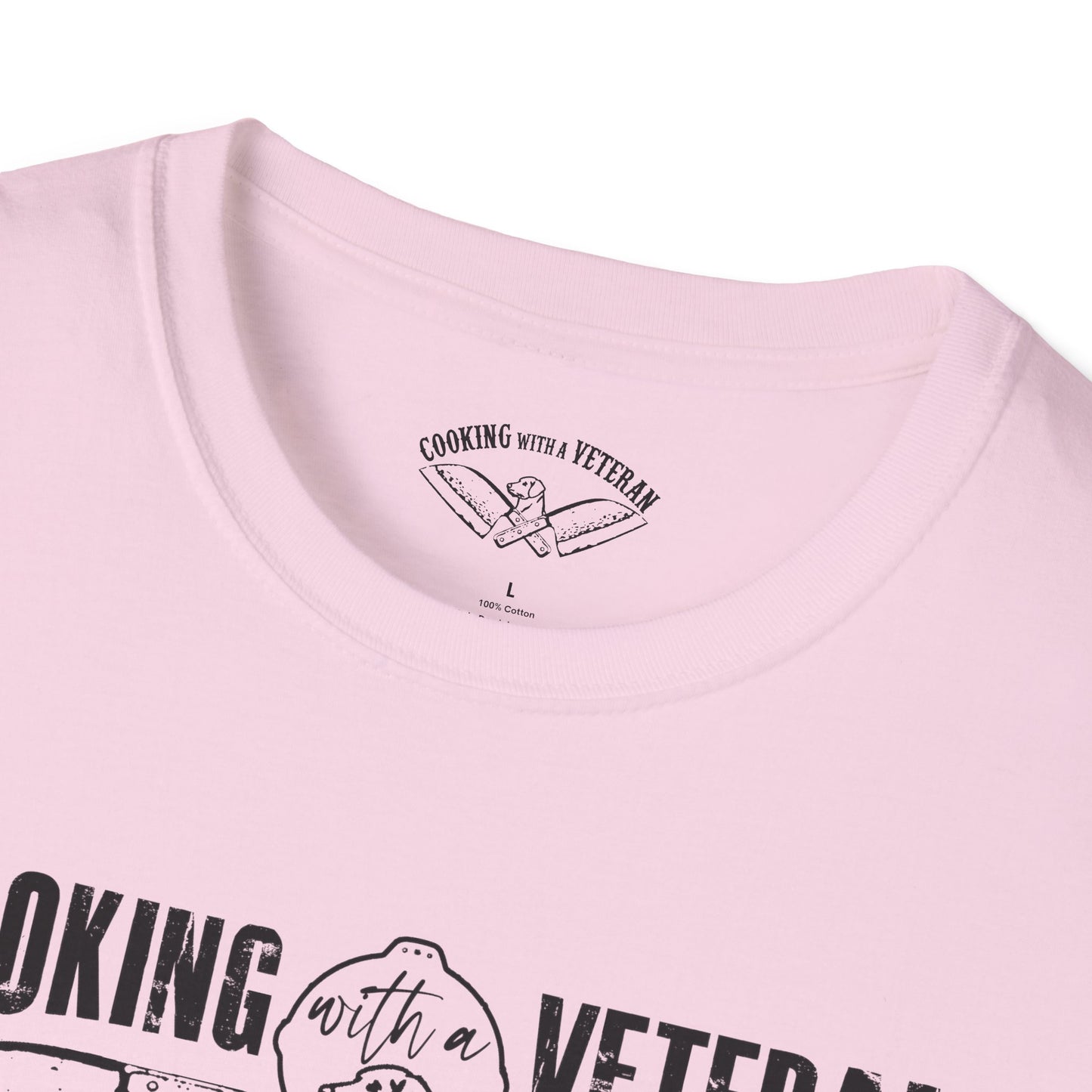 Cooking with a Veteran Black Logo Unisex Softstyle T-Shirt