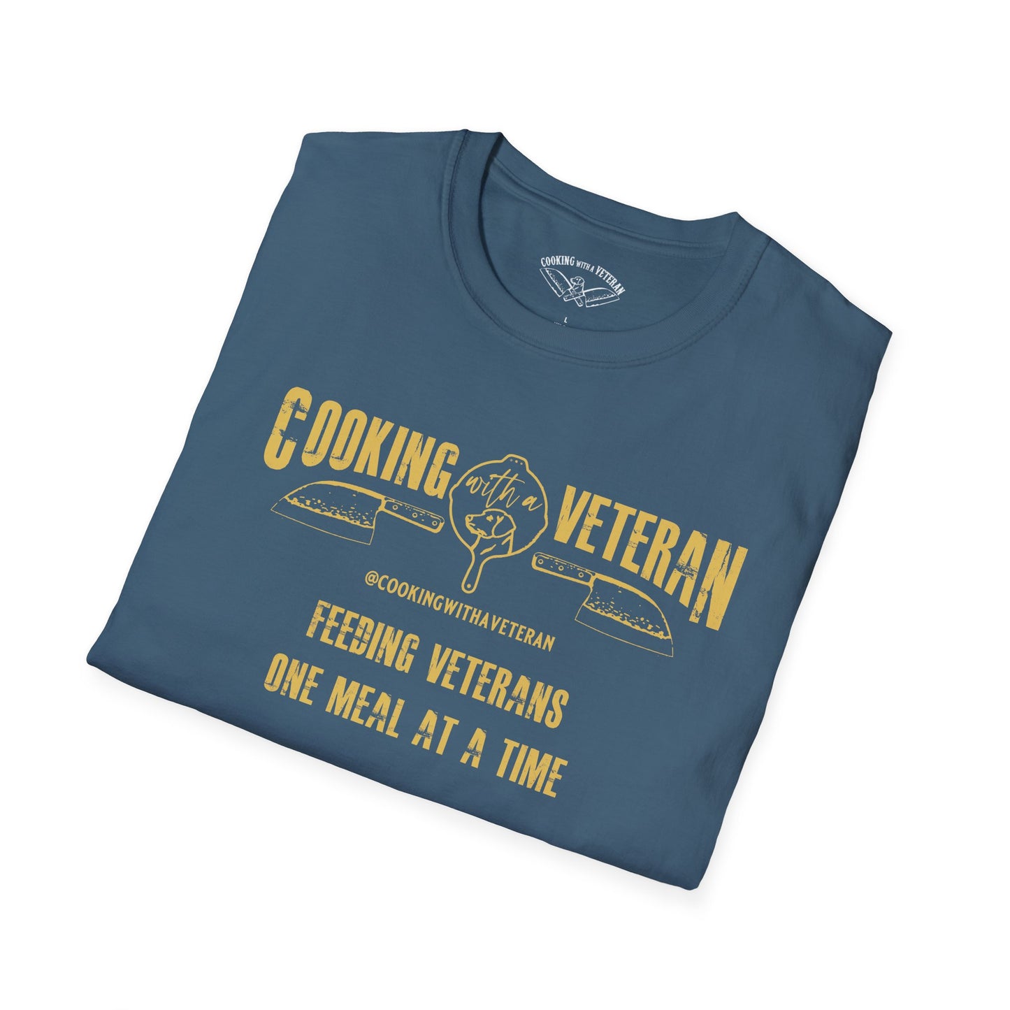 Cooking with a Veteran Gold Logo Unisex Softstyle T-Shirt