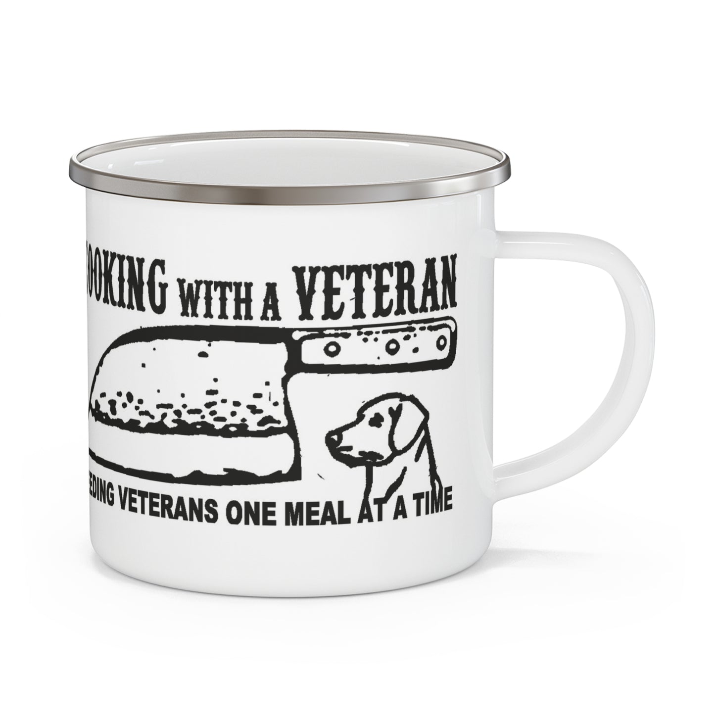 Cooking with a Veteran Enamel Camping Mug