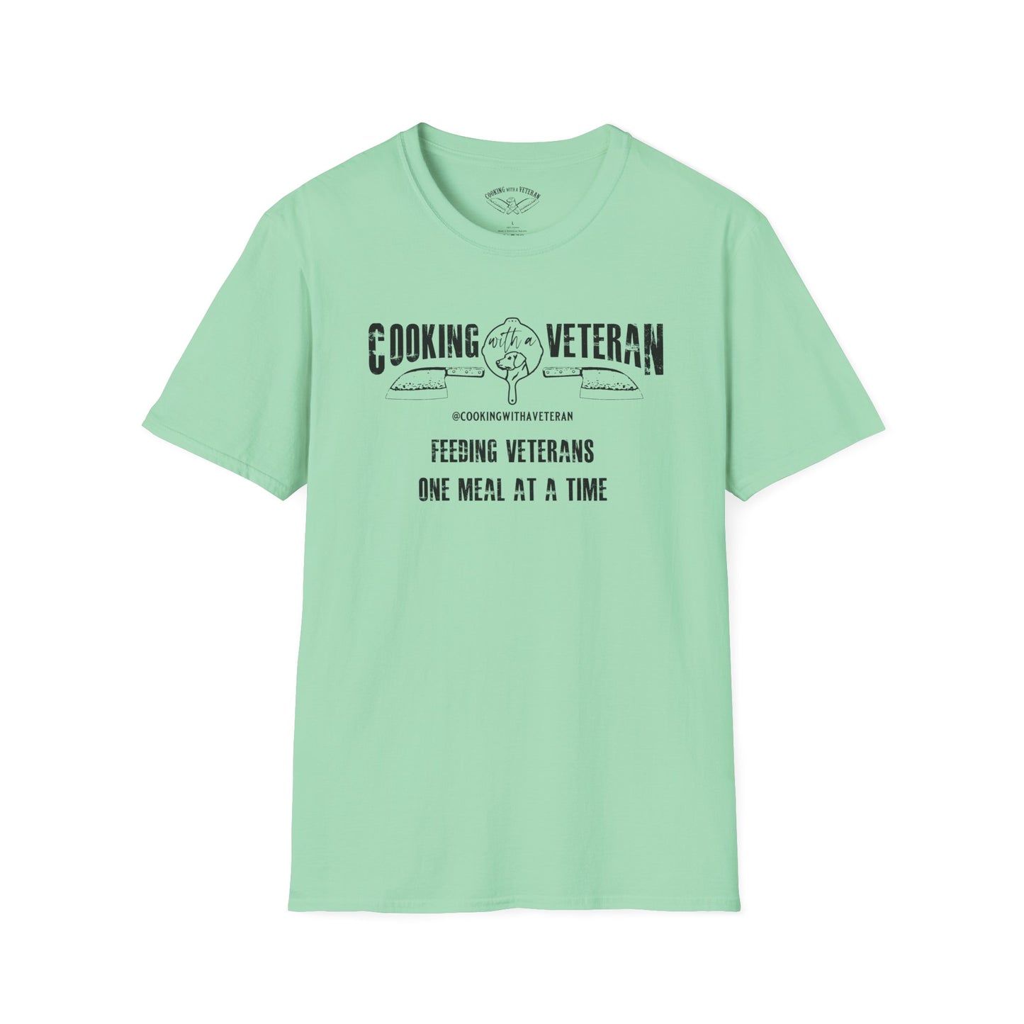 Cooking with a Veteran Black Logo Unisex Softstyle T-Shirt