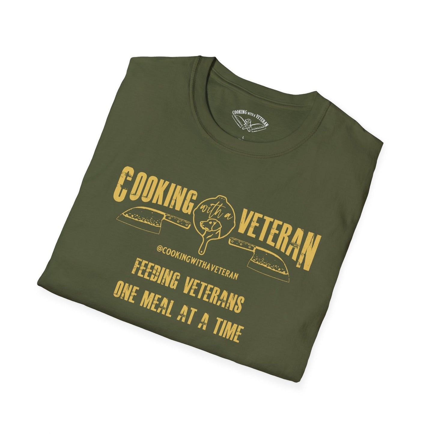 Cooking with a Veteran Gold Logo Unisex Softstyle T-Shirt