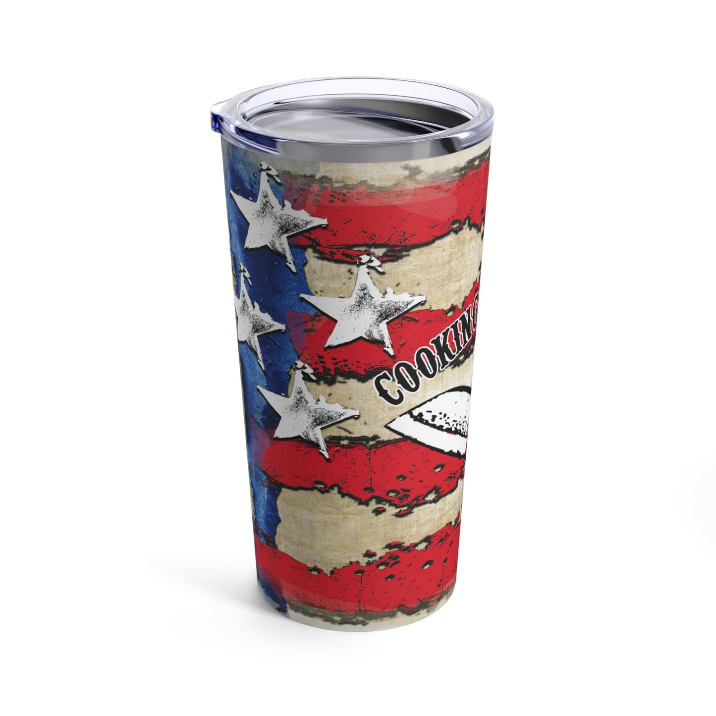 Cooking with a Veteran American Flag Tumbler 20oz