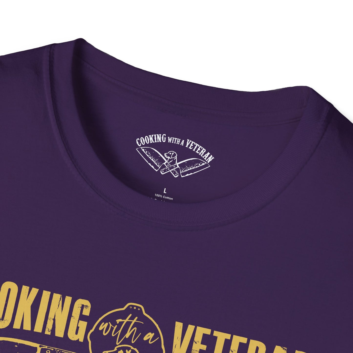 Cooking with a Veteran Gold Logo Unisex Softstyle T-Shirt