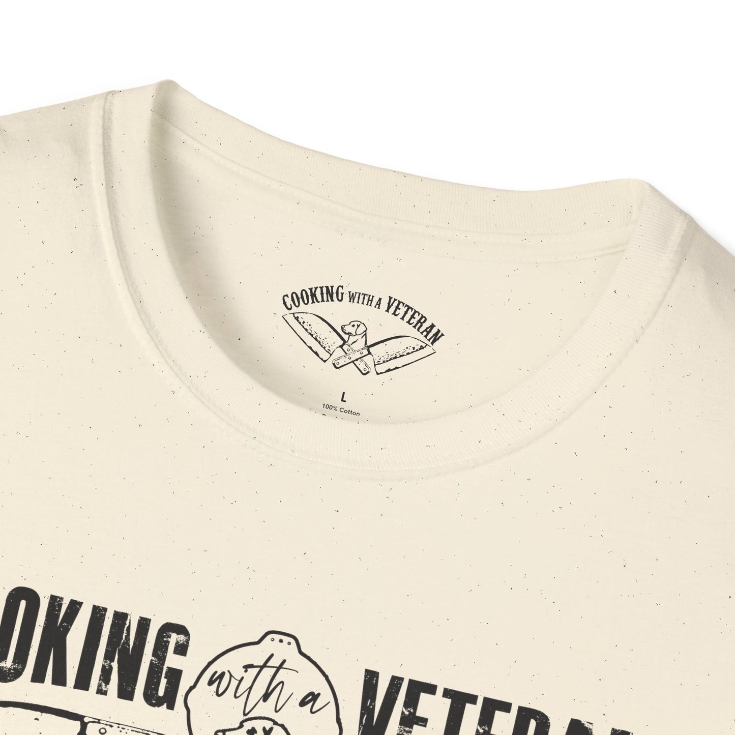 Cooking with a Veteran Black Logo Unisex Softstyle T-Shirt