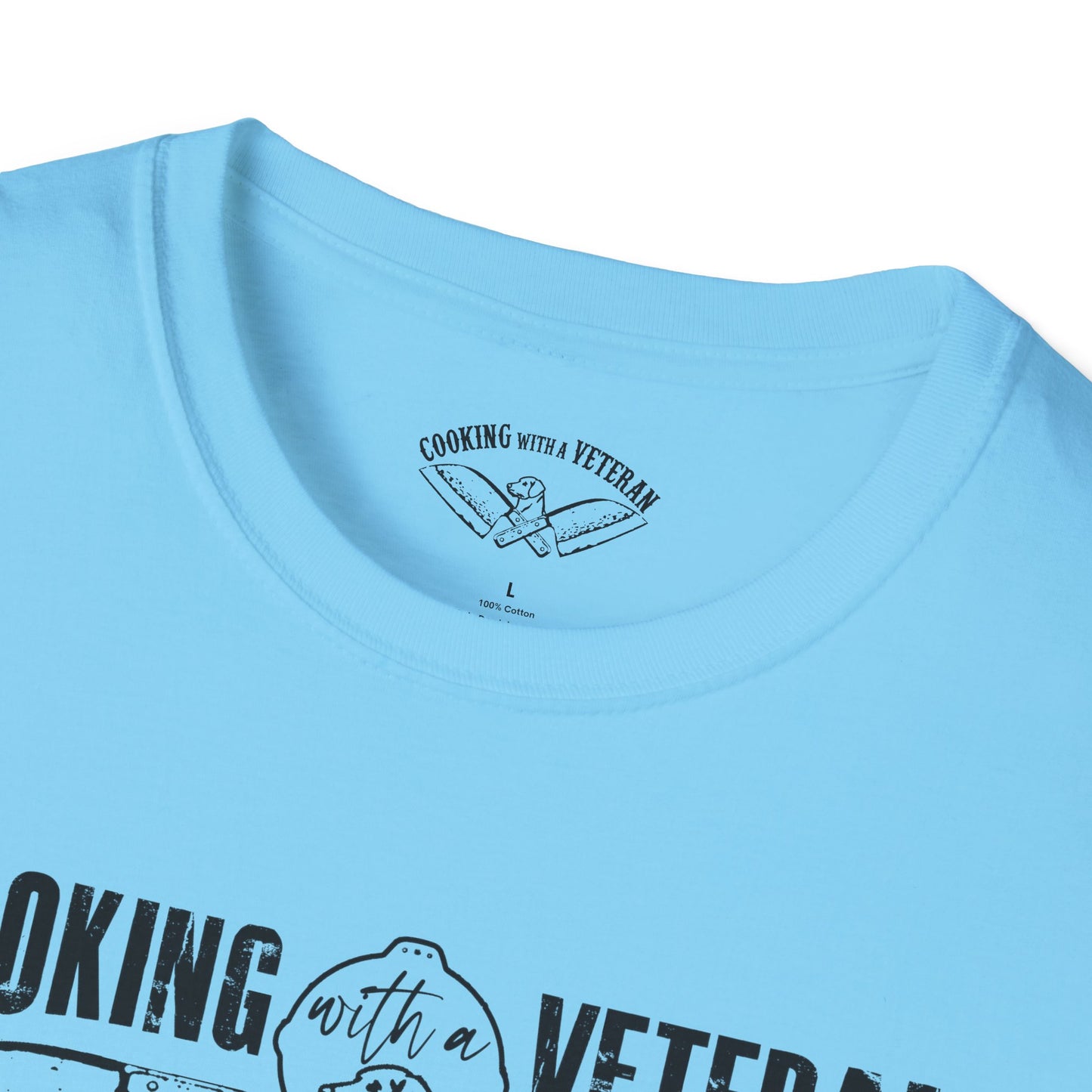 Cooking with a Veteran Black Logo Unisex Softstyle T-Shirt