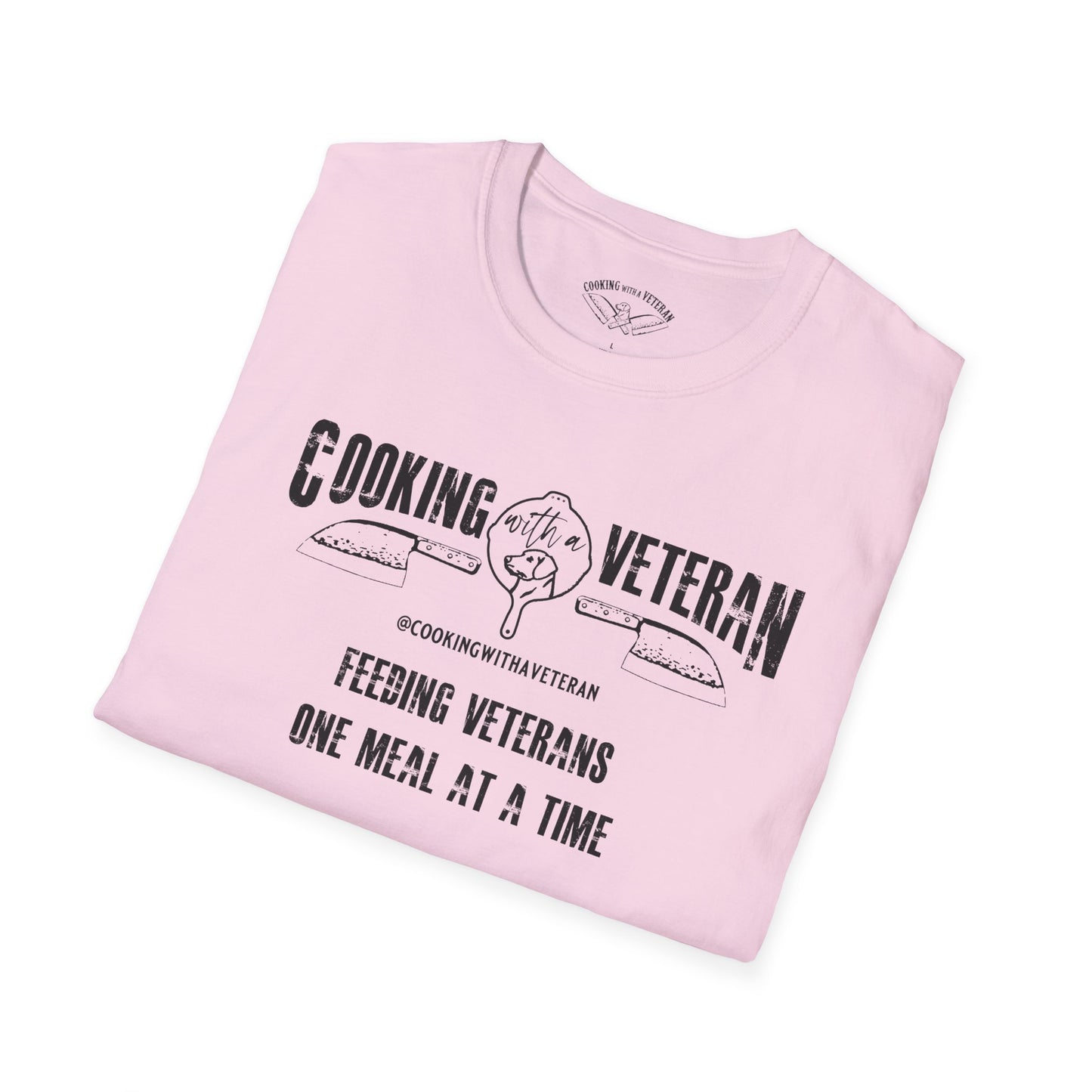 Cooking with a Veteran Black Logo Unisex Softstyle T-Shirt