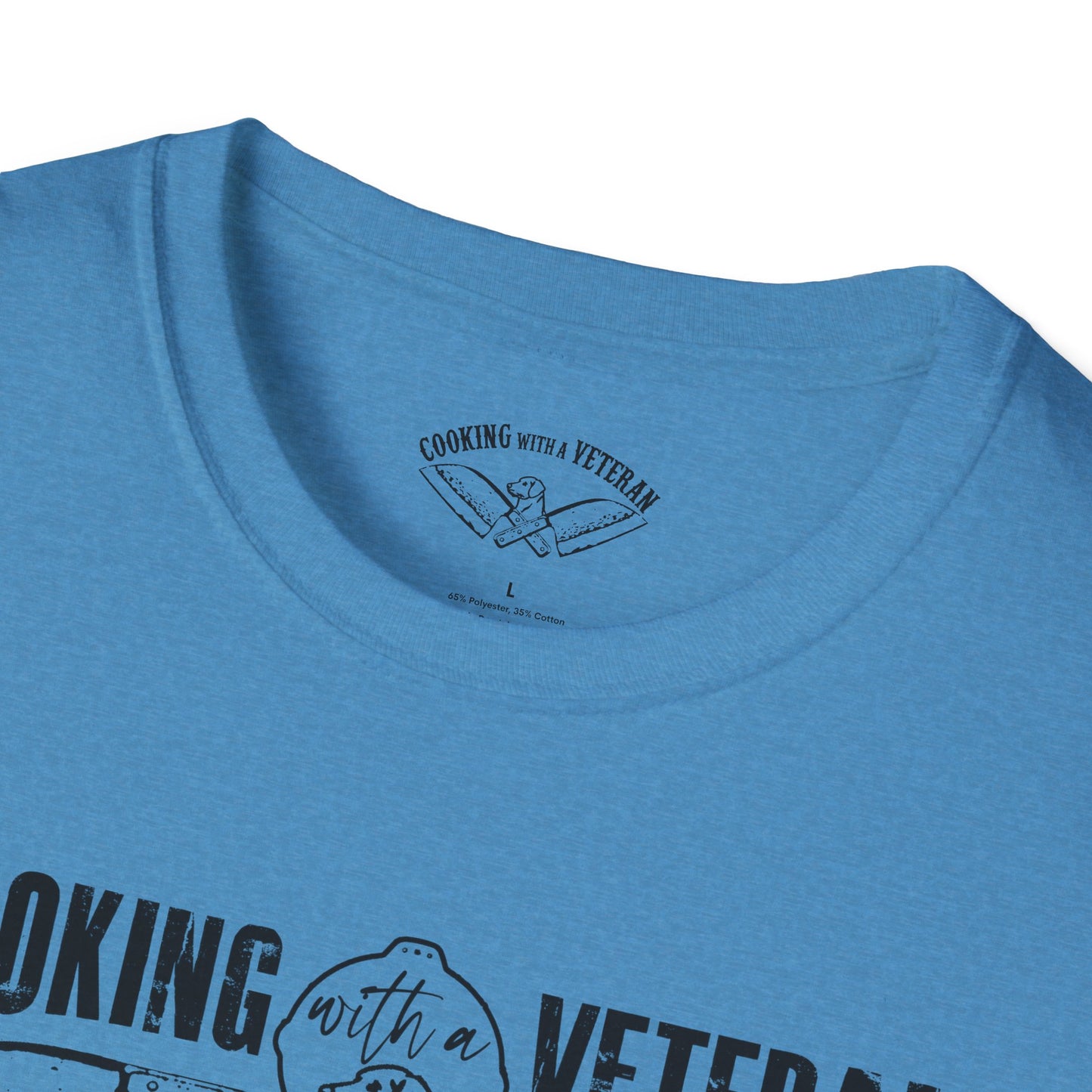 Cooking with a Veteran Black Logo Unisex Softstyle T-Shirt
