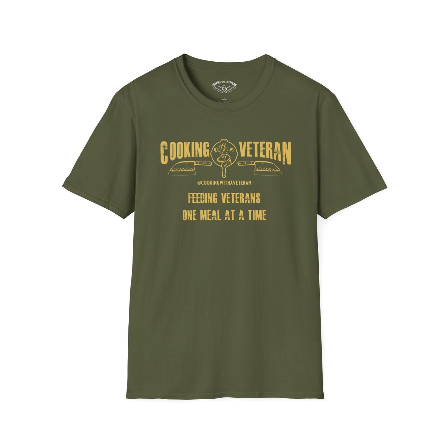 Cooking with a Veteran Gold Logo Unisex Softstyle T-Shirt