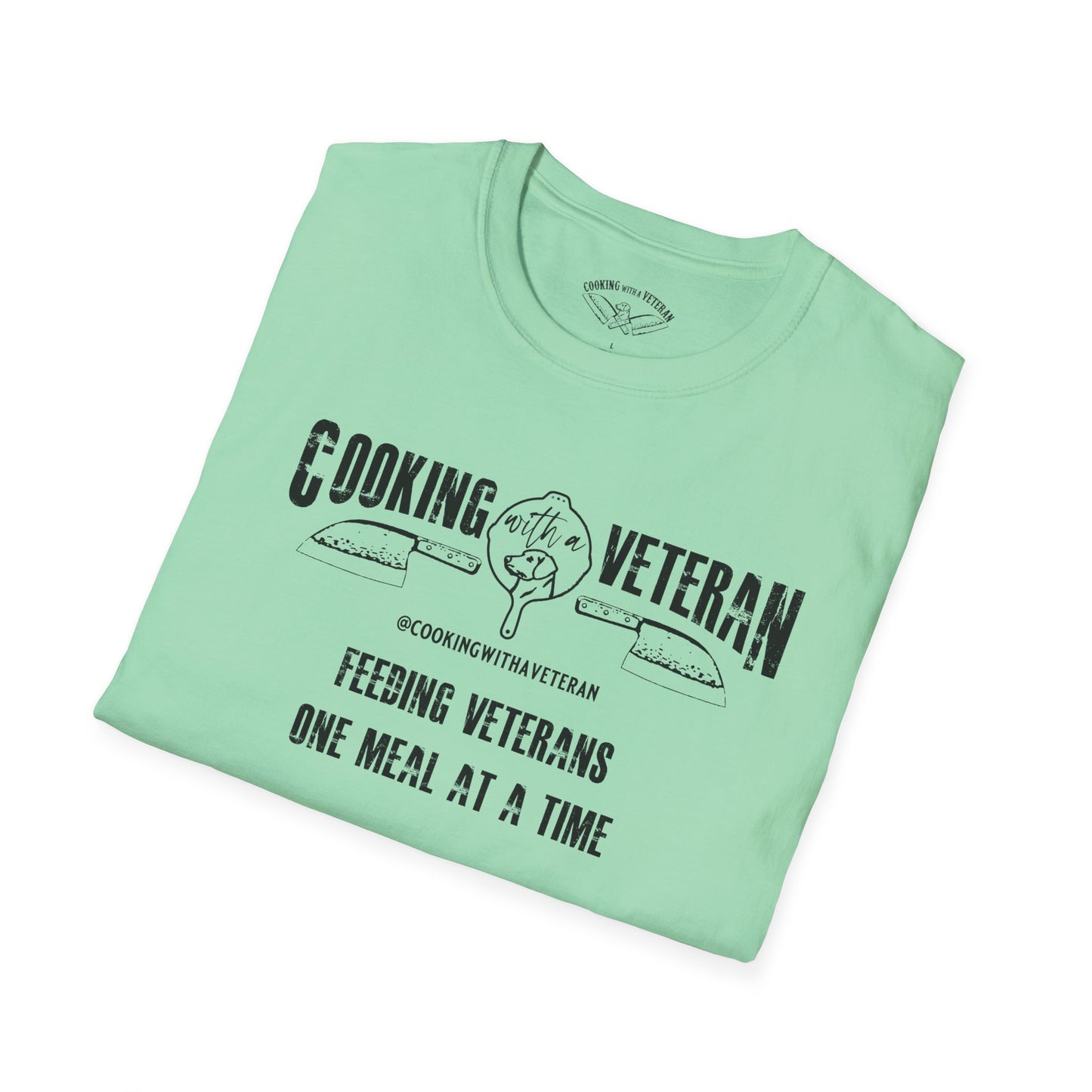 Cooking with a Veteran Black Logo Unisex Softstyle T-Shirt