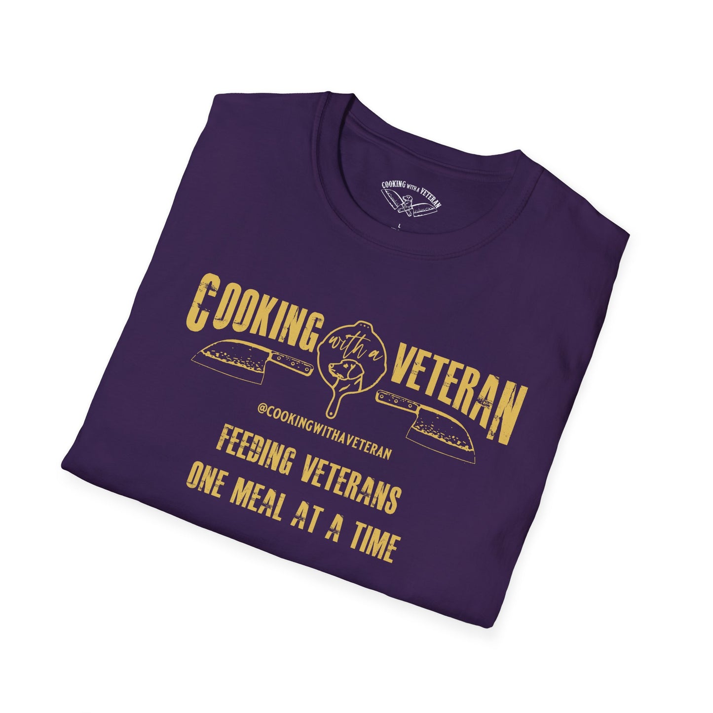 Cooking with a Veteran Gold Logo Unisex Softstyle T-Shirt