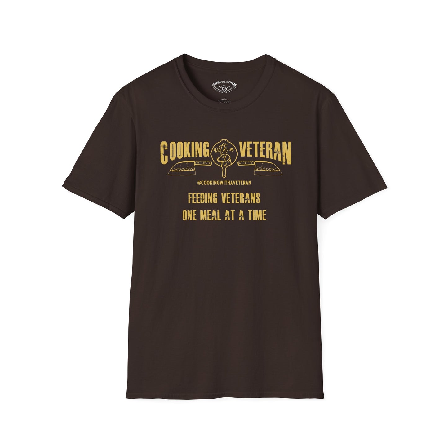 Cooking with a Veteran Gold Logo Unisex Softstyle T-Shirt