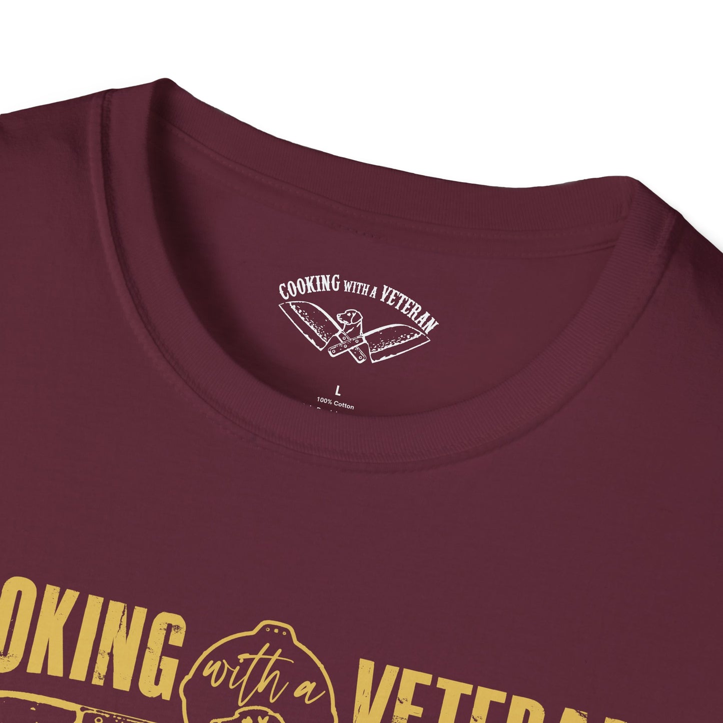 Cooking with a Veteran Gold Logo Unisex Softstyle T-Shirt