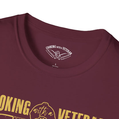 Cooking with a Veteran Gold Logo Unisex Softstyle T-Shirt