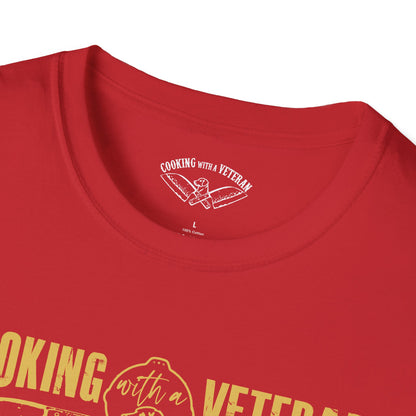 Cooking with a Veteran Gold Logo Unisex Softstyle T-Shirt