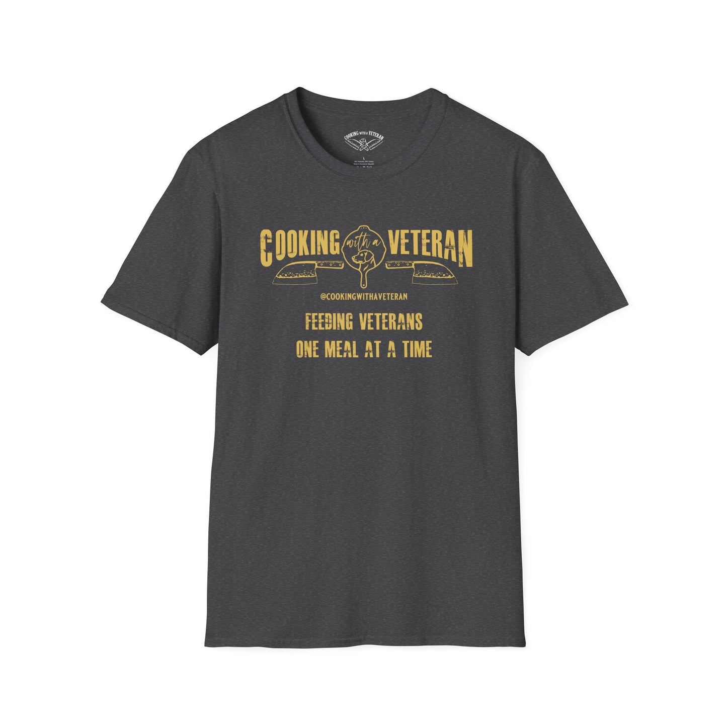 Cooking with a Veteran Gold Logo Unisex Softstyle T-Shirt