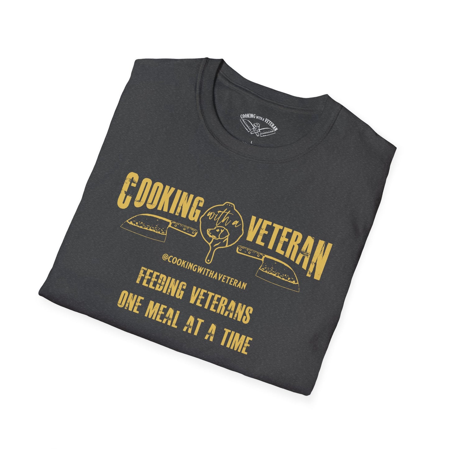 Cooking with a Veteran Gold Logo Unisex Softstyle T-Shirt
