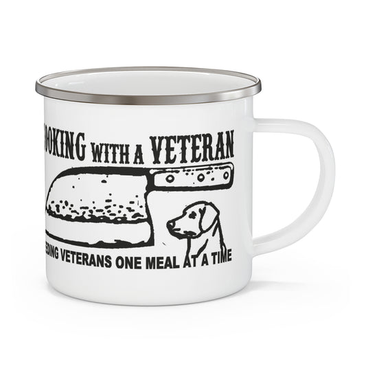 Cooking with a Veteran Enamel Camping Mug