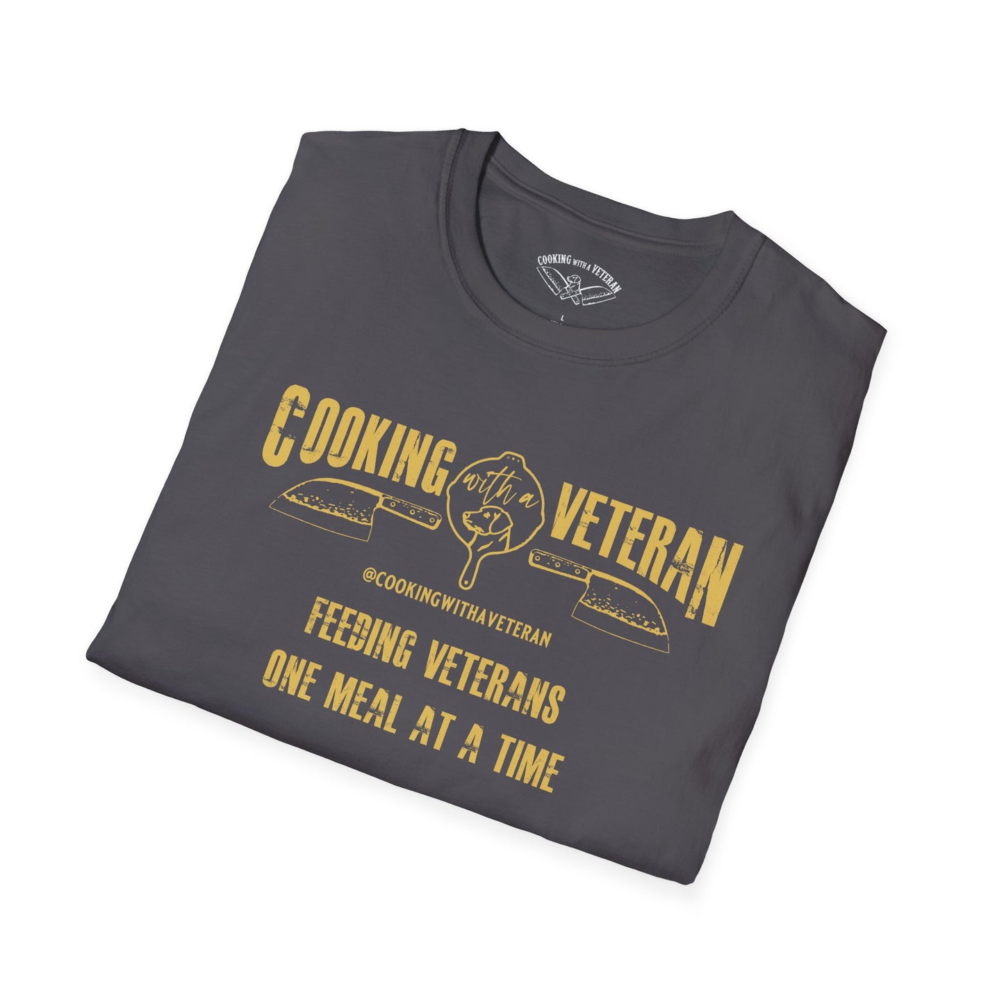 Cooking with a Veteran Gold Logo Unisex Softstyle T-Shirt
