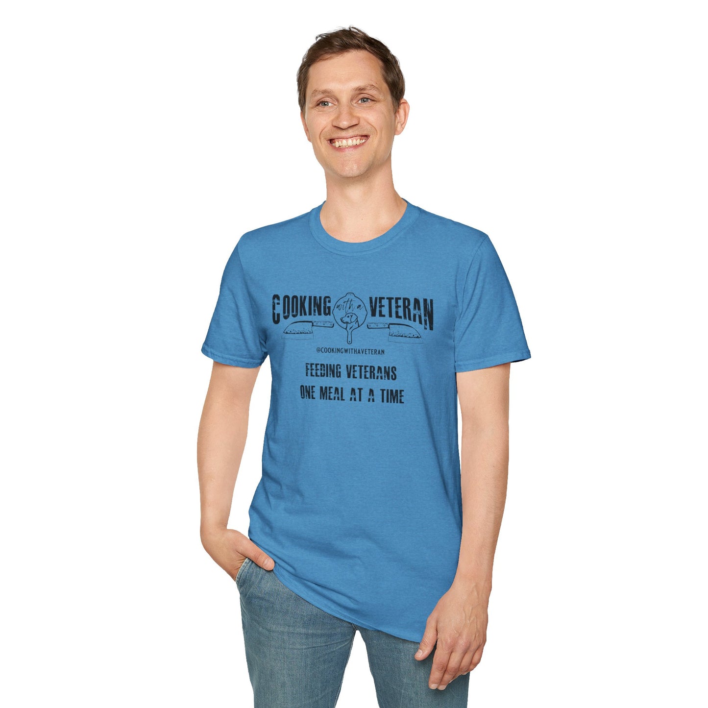 Cooking with a Veteran Black Logo Unisex Softstyle T-Shirt