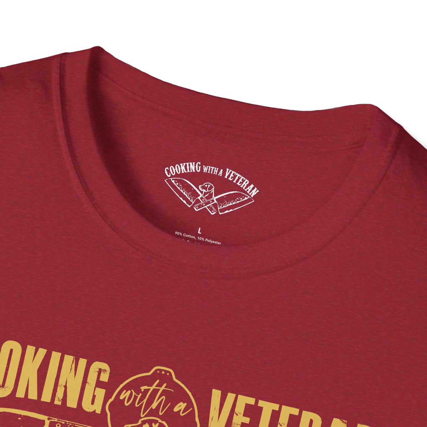 Cooking with a Veteran Gold Logo Unisex Softstyle T-Shirt