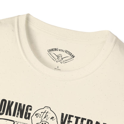 Cooking with a Veteran Black Logo Unisex Softstyle T-Shirt