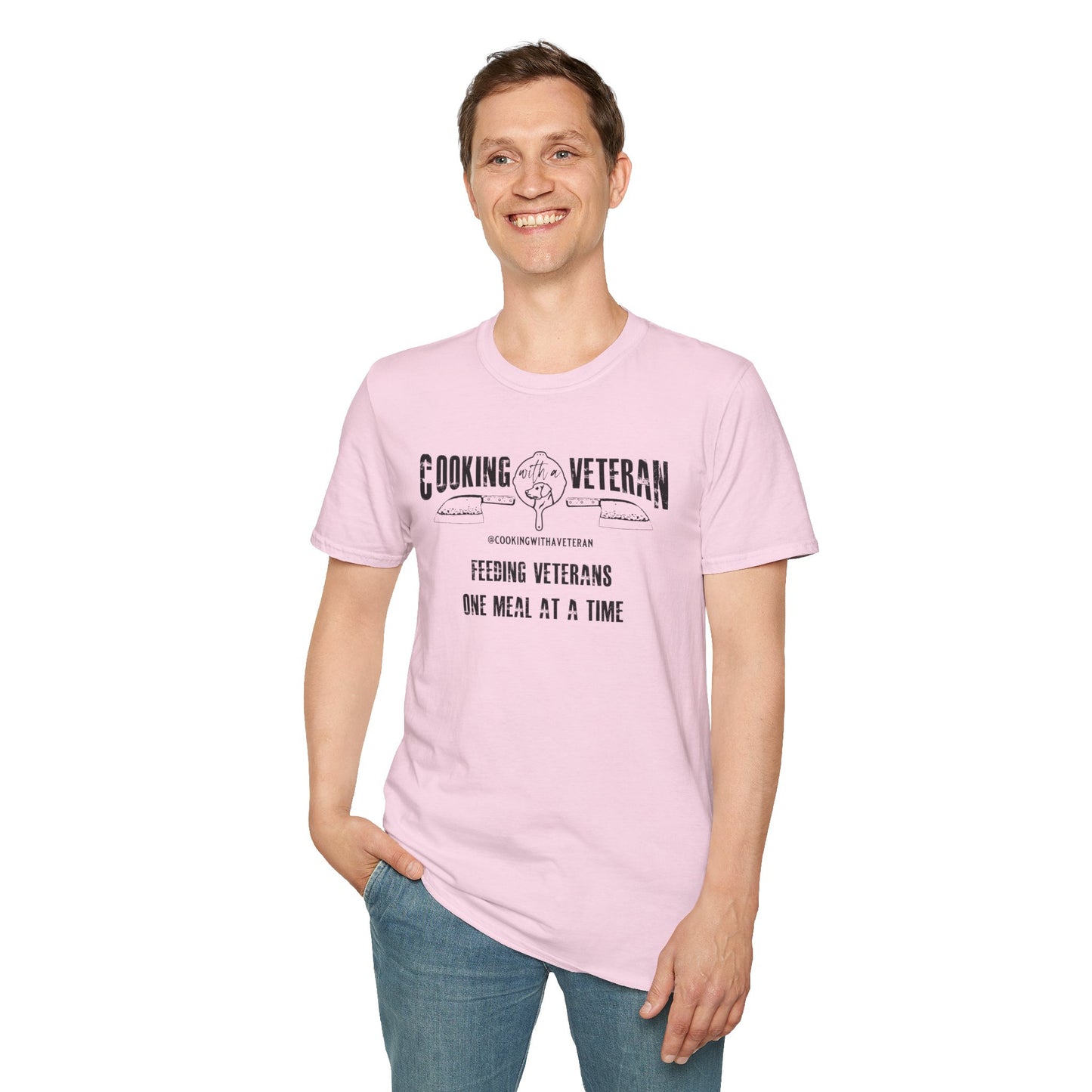 Cooking with a Veteran Black Logo Unisex Softstyle T-Shirt