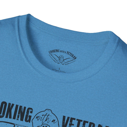 Cooking with a Veteran Black Logo Unisex Softstyle T-Shirt