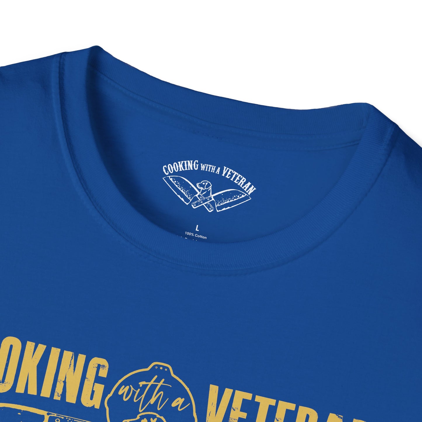 Cooking with a Veteran Gold Logo Unisex Softstyle T-Shirt