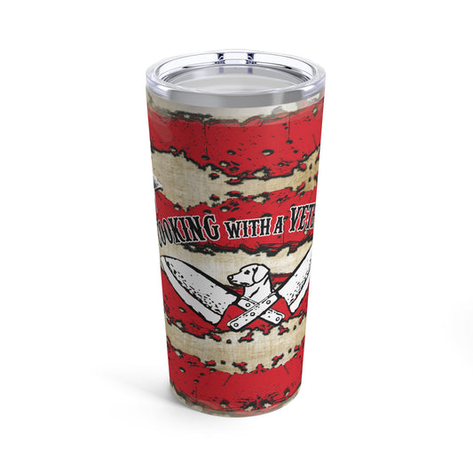 Cooking with a Veteran American Flag Tumbler 20oz